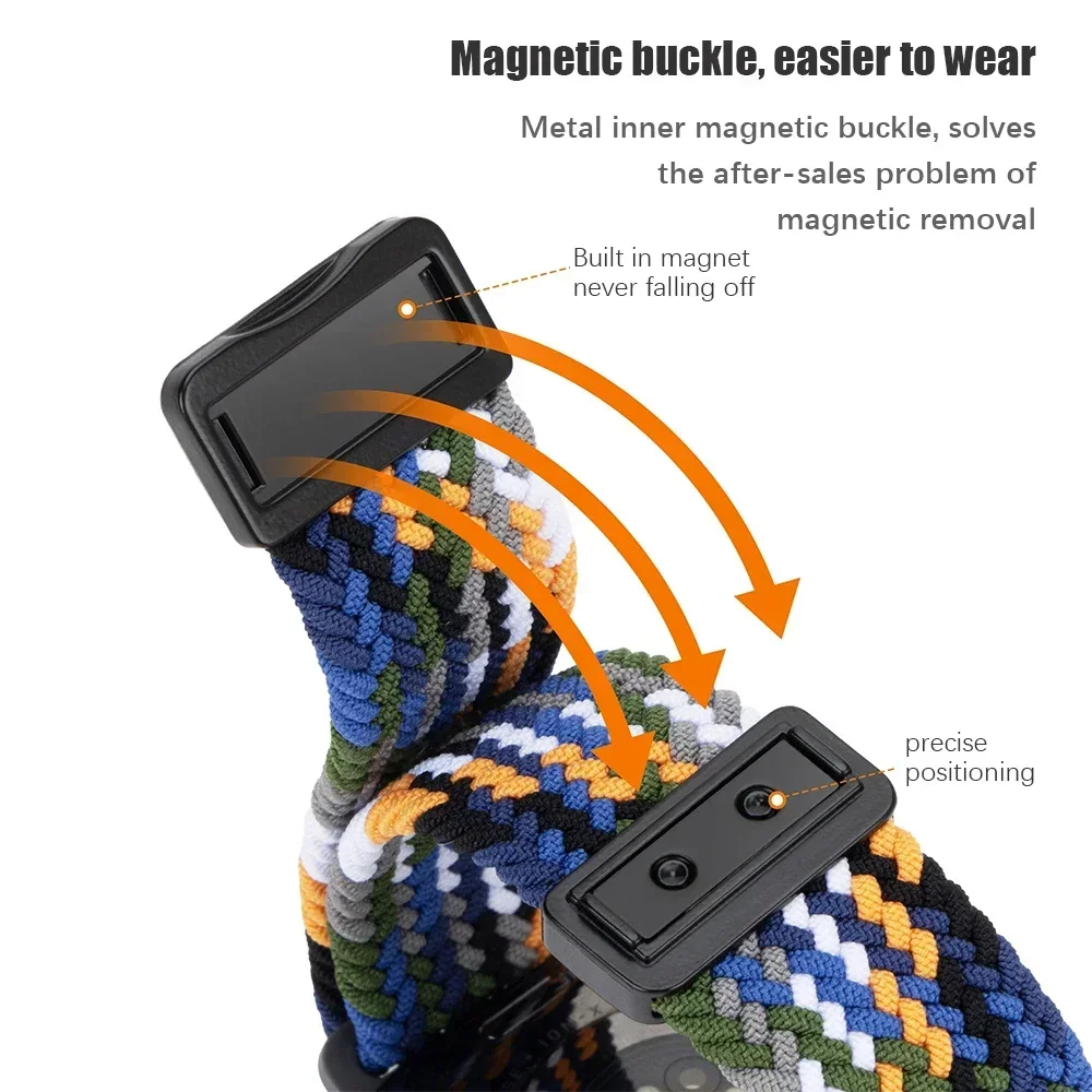 2 uds banda trenzada de nailon para HUAWEI WATCH GT 5 4 46mm Correa GT 3 2 42mm/HONOR Magic Watch 4 GS 3i pulsera elástica 20mm 22mm cinturón - imagen 4