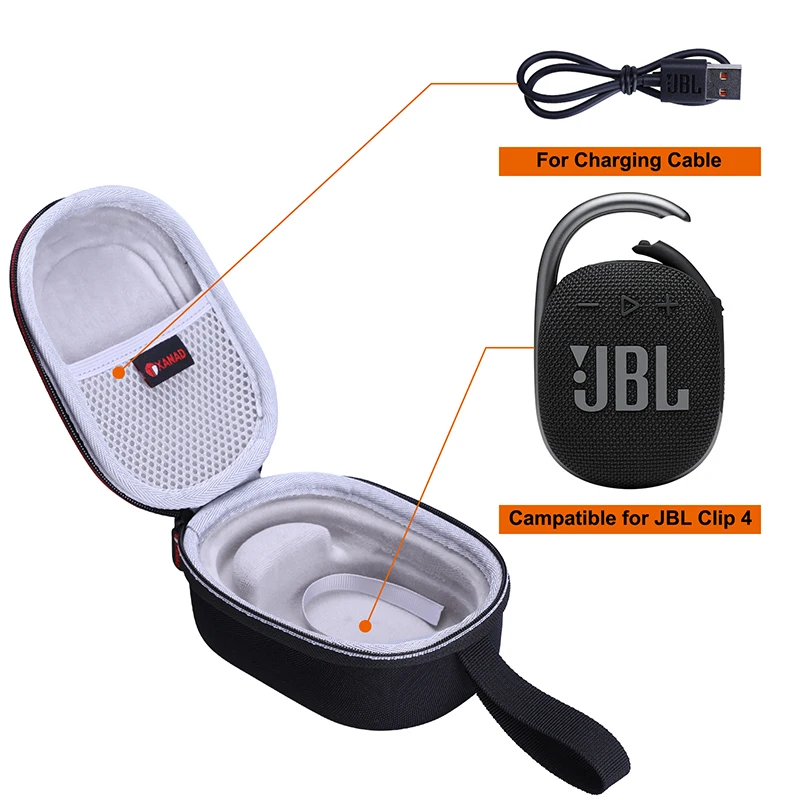 XANAD-estuche de transporte duro para JBL CLIP 4, bolsa de almacenamiento de altavoz portátil, resistente al agua - imagen 5