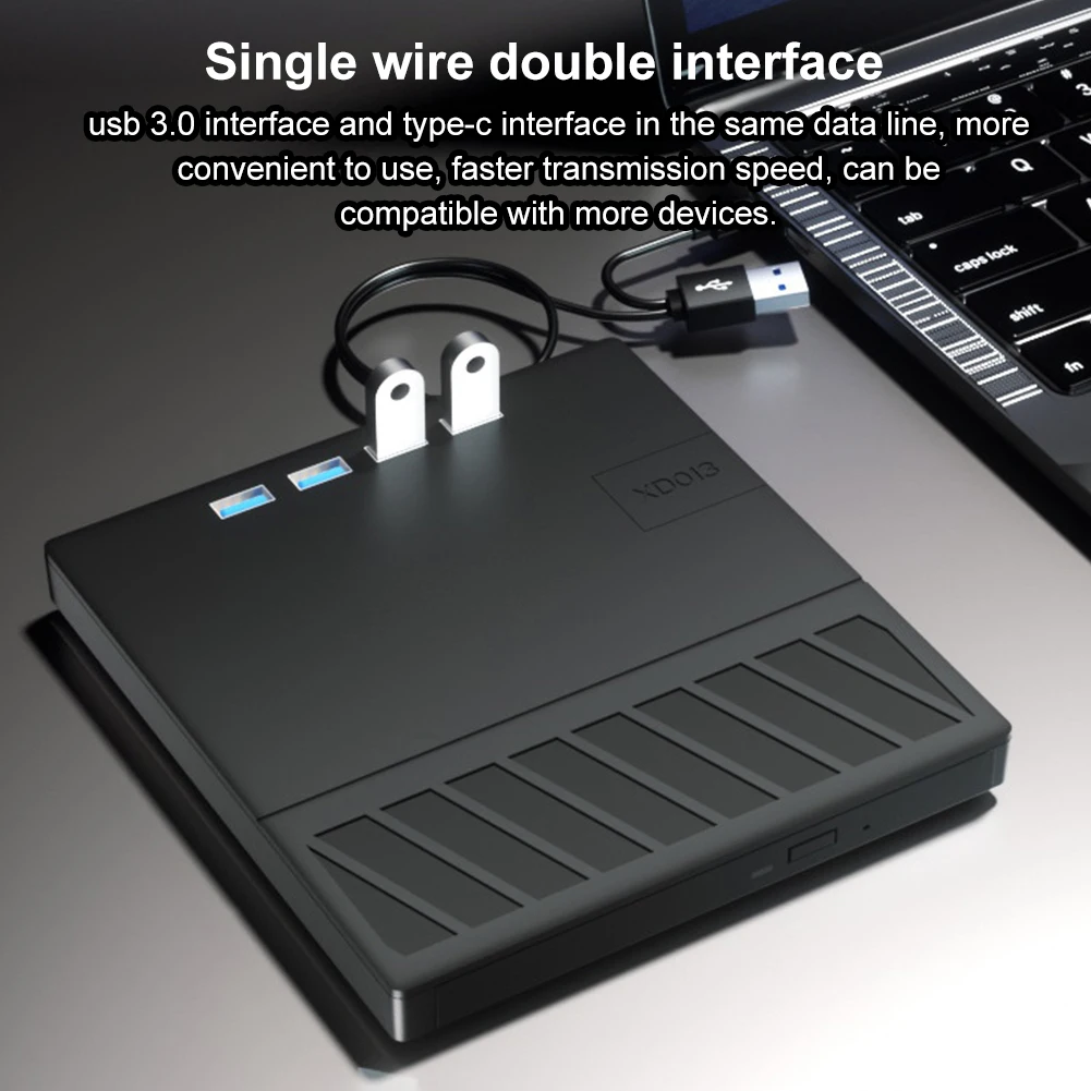 Unidad óptica externa 7 en 1 USB 3,0 tipo C con puerto SD/TF CD/DVD/BD -/+RW lector grabador escritor para Windows portátil PC - imagen 4