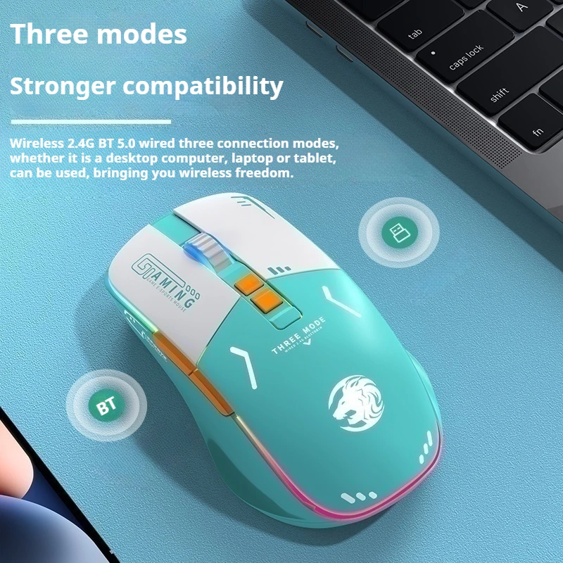 Ratón para juegos silencioso EWEADN con diseño colorido, agarre ergonómico, clics ultrasilenciosos para jugadores eSports y juegos de PC dedicados