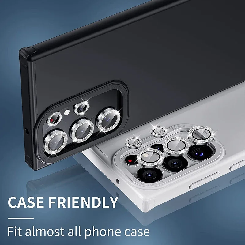 Cristal de lente con purpurina de diamante para Samsung Galaxy S24 25Ultra Plus, Protector de cámara transparente HD para Samsung S24 Plus, película de lente de anillo - imagen 2