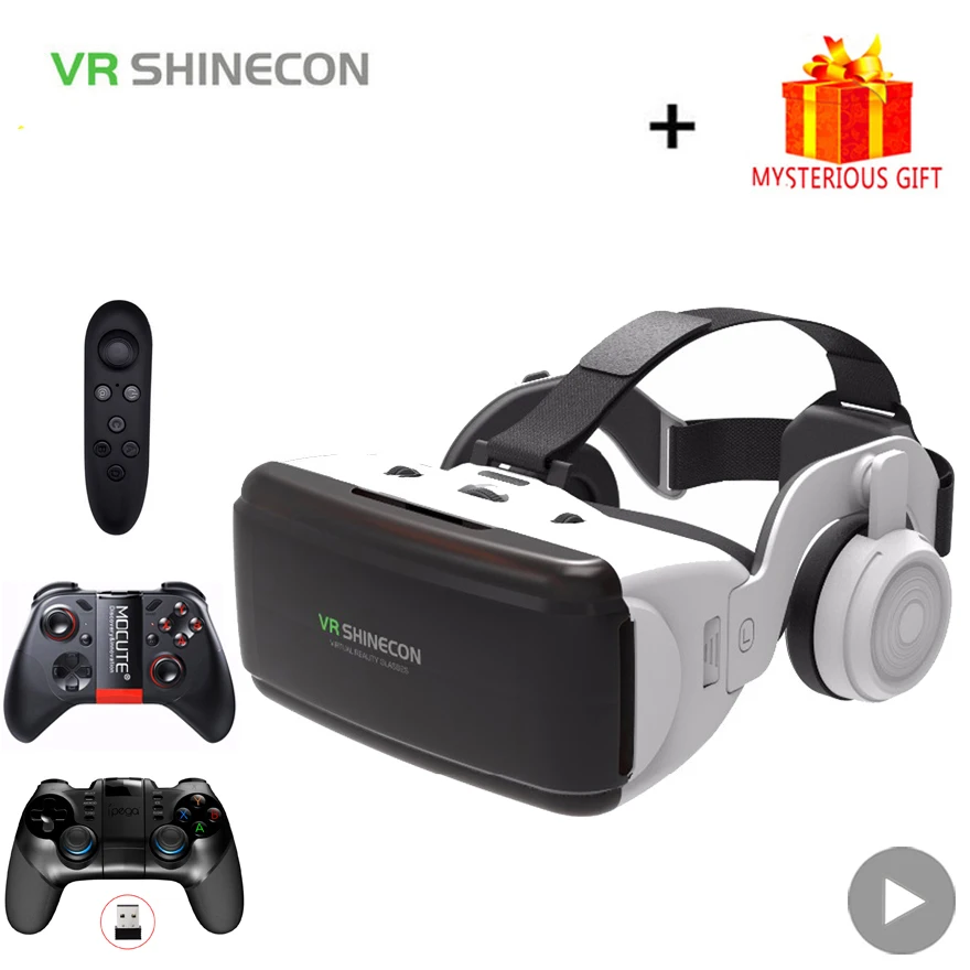 Casco VR Shinecon, gafas 3D de realidad Virtual para teléfono inteligente, auriculares, binoculares, videojuego, lente Wirth - imagen 2