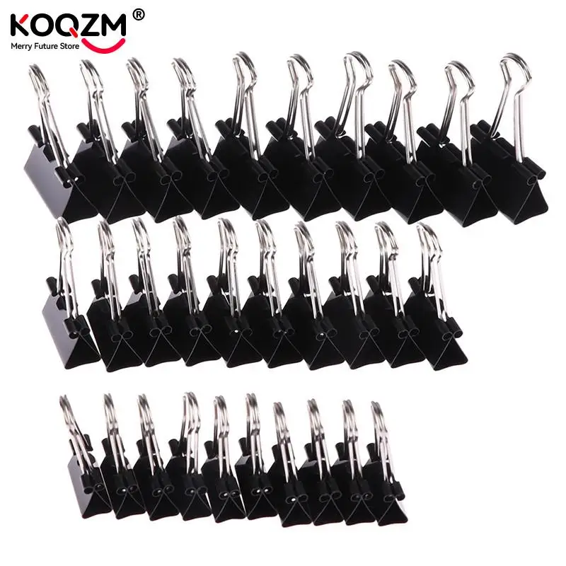 10 pzas/lote negro Metal Binder Clips 19mm/ 25mm/ 32mm notas carta Clip de papel suministros de oficina para asegurar Clips