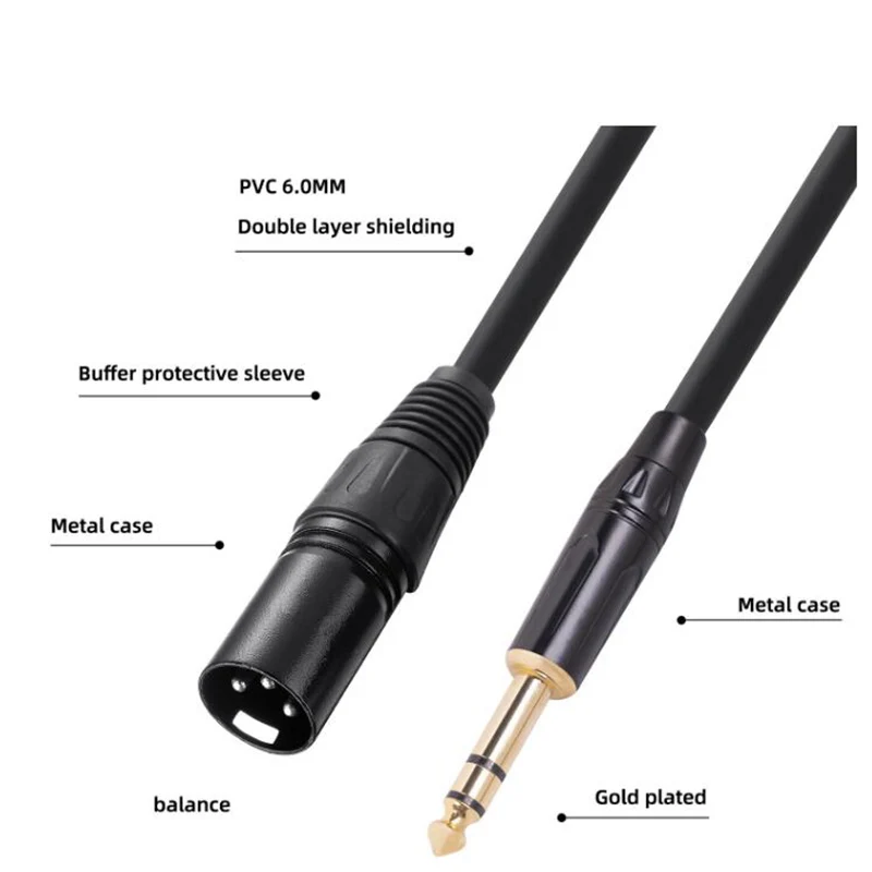 Cable conector macho estéreo Jake de 3,5mm a micrófono XLR Audio conector de 3 pines altavoz XLR macho para HDTV DVD 1m/1,8 m/3m A - imagen 5