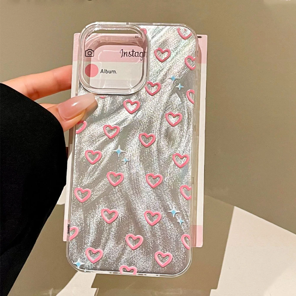 Funda de teléfono con bonito corazón de amor rosa para Samsung Galaxy A55 A54 A34 A14 A24 A15 A25 A35 A56 A16 A26 A06 A53 carcasa trasera de silicona - imagen 5