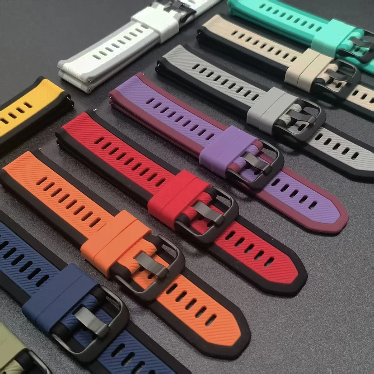 Correa de silicona de 22mm para Samsung Galaxy Gear S3 Classic/Watch 3, banda de goma de 45mm para HUAWEI Watch GT6 pro/GT6 5 4 3 pulsera de 46mm - imagen 3