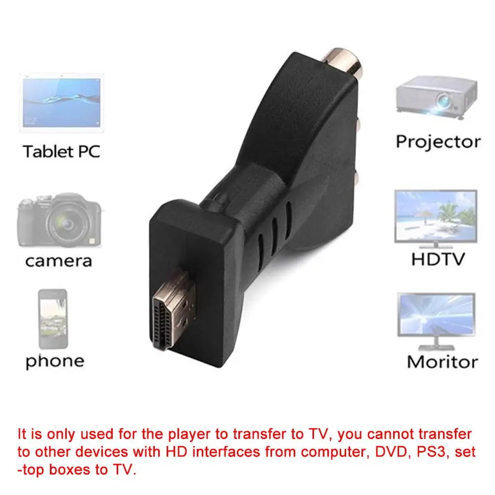 Convertidor de adaptador compuesto compatible con HD 1080P RCA AV a HDMI, AV2HDMI, Cable de Audio y Video HDMI a AV con Cable USB para TV BOX HD - imagen 5
