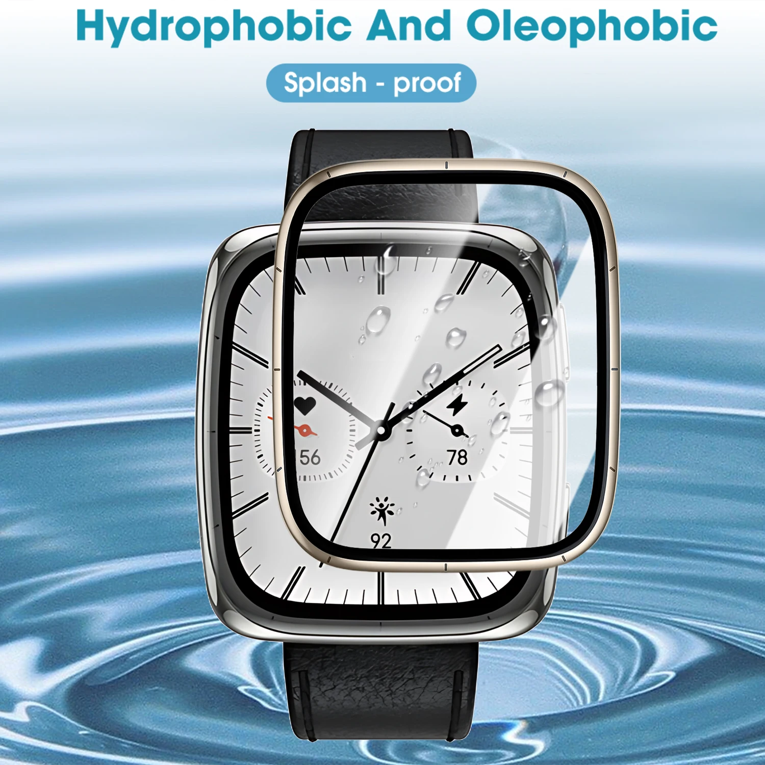 Protector de pantalla curvo completo para reloj inteligente Amazfit Active 2 cuadrado, películas protectoras suaves antiarañazos Ultra-HD, no de vidrio - imagen 5