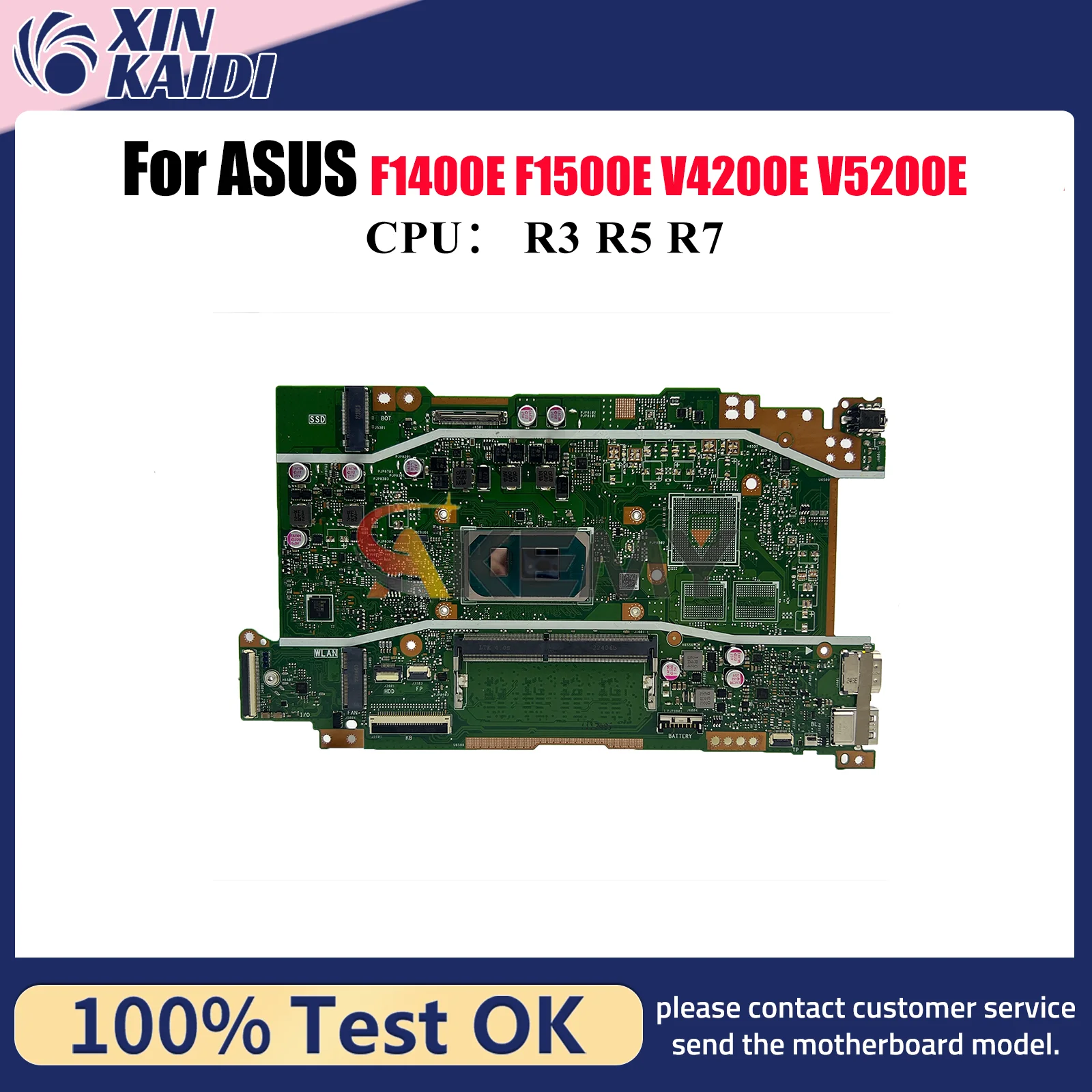 Placa base para ordenador portátil X515EA para ASUS VivoBook V5200E X515E V4200E F1400E F1500E X515EA X515EP X515EQ con CPU R3 R5 R7