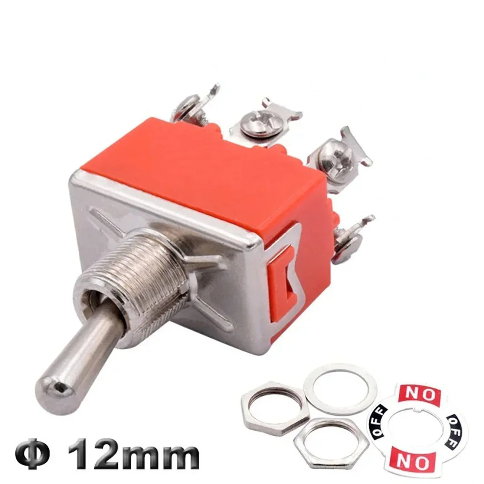 2 uds SPST DPDT 250V 15A interruptor de palanca 2 3 posiciones enganche encendido-apagado encendido-apagado E-TEN1322 1021 1122 1221 1321 tapa impermeable - imagen 4