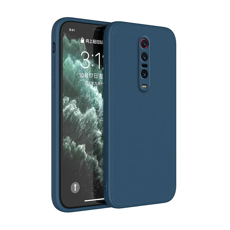 Funda de teléfono lisa de silicona líquida suave para Xiaomi 9T Pro 9TPro M1903F10G Fundas Color caramelo funda protectora
