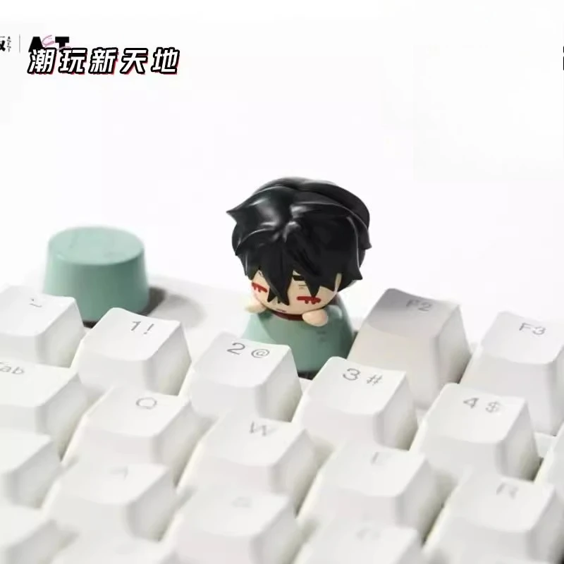 Senyuman-caja ciega de escenario con forma especial, tapa de tecla personalizada de animación de Anime, serie de dibujos animados para bebé, tapa de llave mecánica, juego aleatorio de la suerte