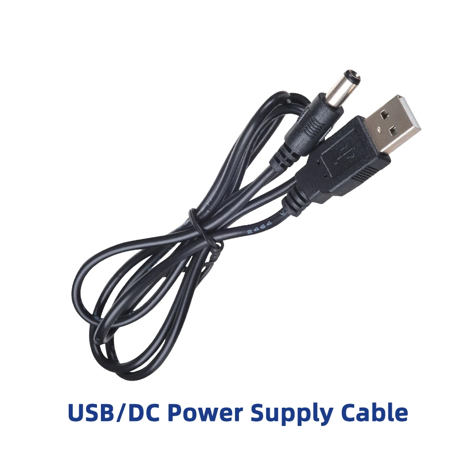Cable de alimentación USB a CC de 5V USB2.0 a DC5521 Cable de carga macho 3A negro 0,5 m 1,5 m línea de conversión Cable de conexión de 2 núcleos - imagen 2