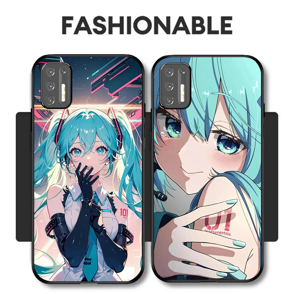 BD-32 Hatsune Mikus funda negra para Moto G9 E7 E7i G Plus Power Play Edge 20 Pro - imagen 2