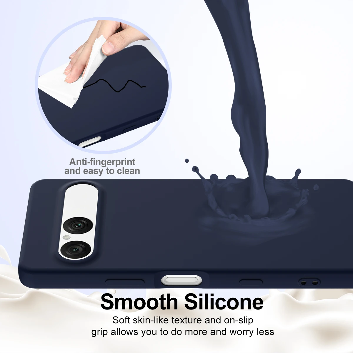 Funda magnética de silicona líquida para Sony Xperia 10 VII, funda suave anticaída con cordón y sensación de piel para Sony Xperia 10 VII - imagen 5