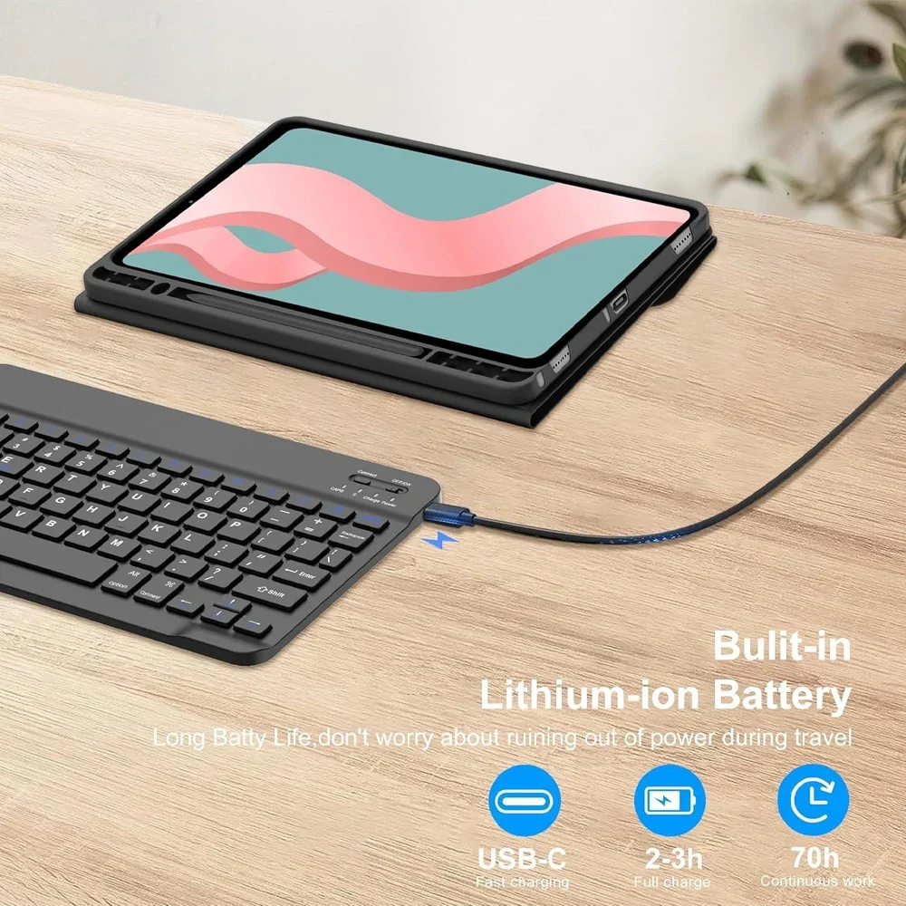 Funda para Samsung Tab S10 FE 10,9 pulgadas 2025, funda para teclado Bluetooth para Galaxy Tab S10 FE 10,9 SM-X520/X526/X526B - imagen 5