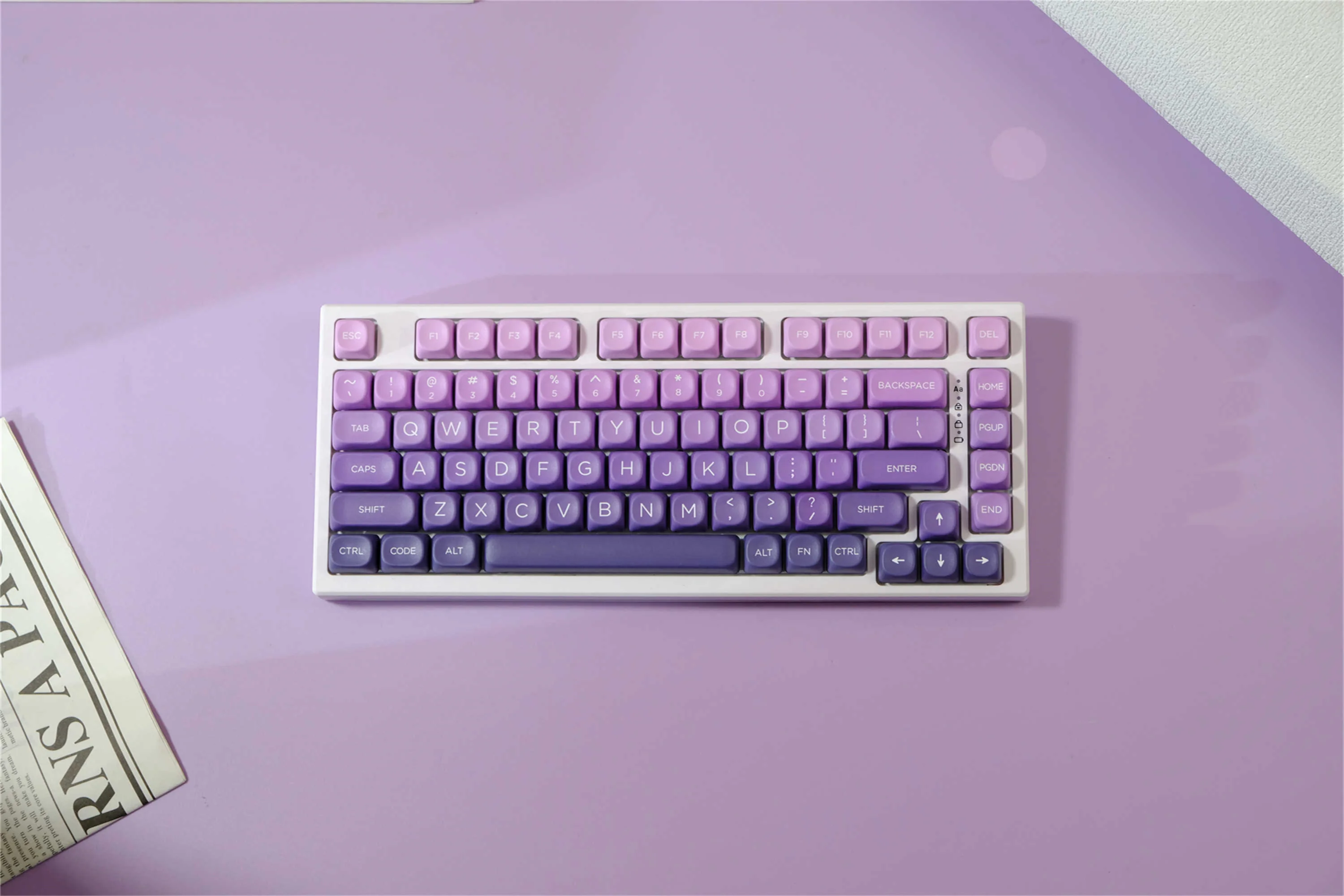 Teclas violetas, 126 teclas, Material PBT, perfil MOA, DYE-SUB personalizado para teclado mecánico CHERRY MX Switch