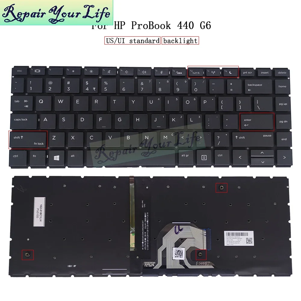 Teclado retroiluminado español de EE. UU. para HP ProBook 440 G6 445 445R G6 HSN-Q15C HSN-Q21C HSN-Q24C L38138-D61 teclados latinos SP LA nuevos - imagen 5