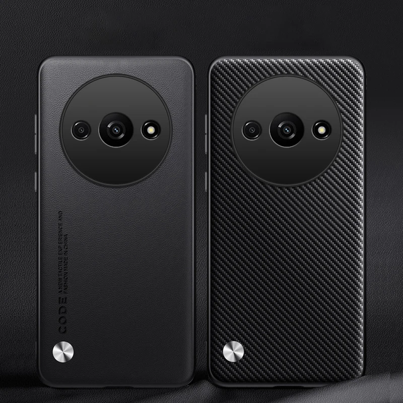 Funda de cuero para Xiaomi Redmi A3, funda de fibra de carbono mate, protección de silicona A prueba de golpes, funda dura para teléfono Xiaomi redmia3 Coque - imagen 5