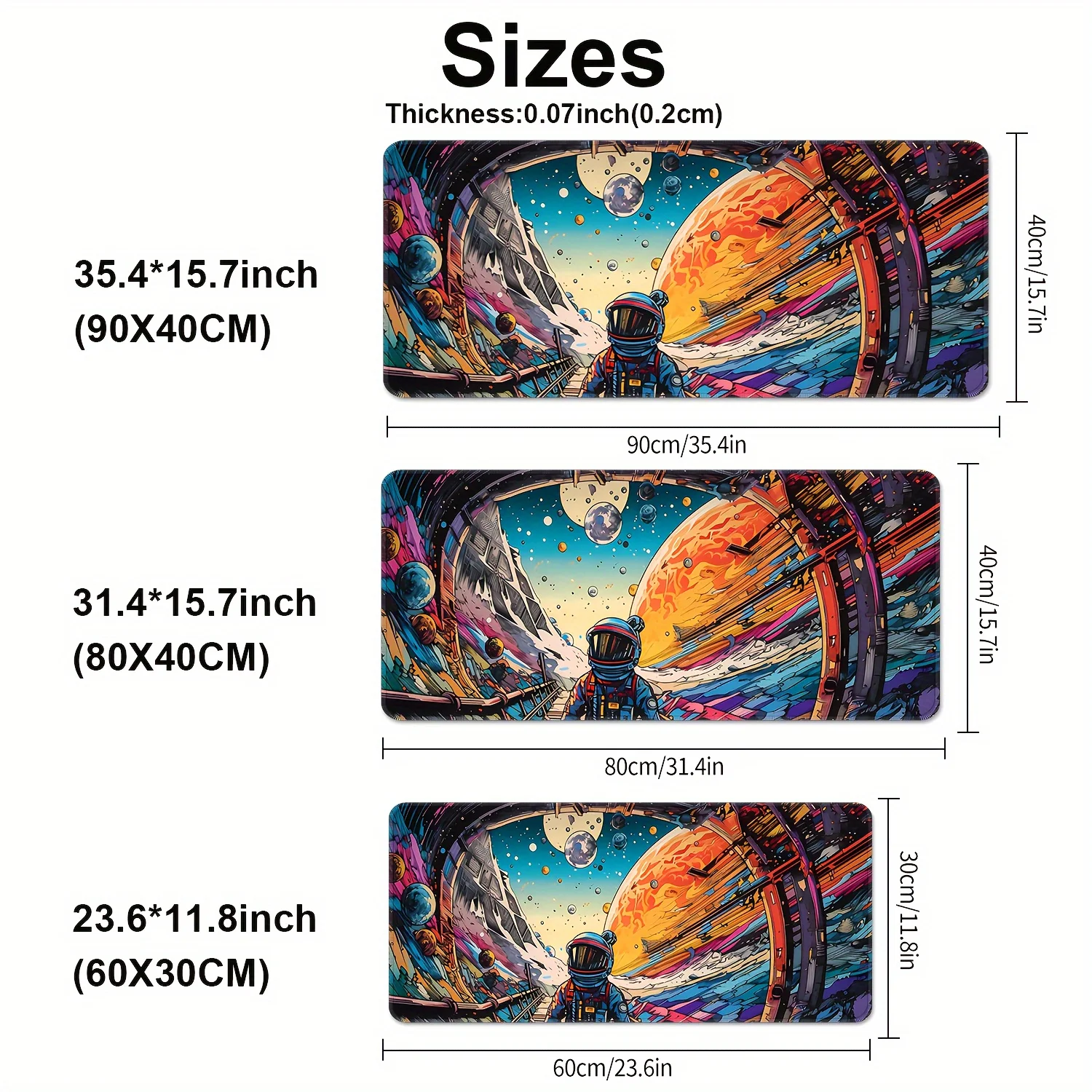 Alfombrilla de ratón súper gruesa para ordenador de deportes electrónicos, estación espacial, alfombrilla de escritorio de animación, alfombrilla de ratón antideslizante, alfombrilla de ratón de goma, accesorios de escritorio - imagen 5