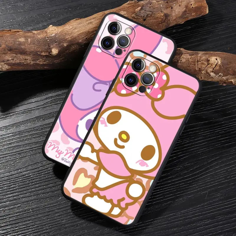 Funda de My Melody Girl para iphone 14, 11, 12, 13 Pro Max, Mini, XS, X, XR, 7, 8, 14 Plus, 6S, SE 2020, carcasa trasera suave con dibujos animados Kuromi - imagen 3