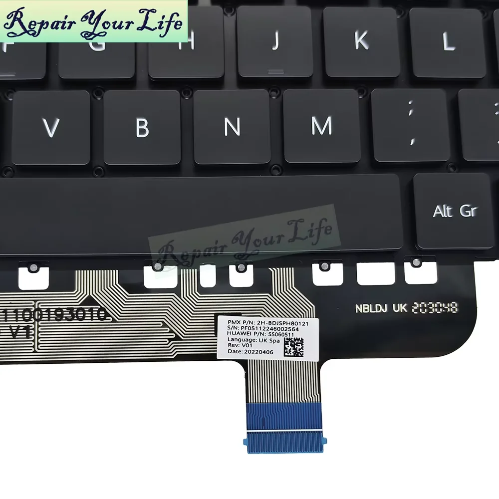 Italiano ES retroiluminación del teclado español para Huawei MateBook 14s HKF-X HKF-16 HKF-W76 HKD-W56, teclados para portátiles 13s EMD-W76 W56 - imagen 4