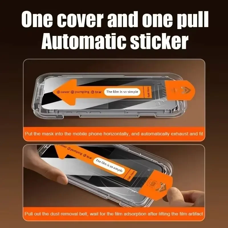 3 uds instalación sin polvo Protector de pantalla HD para iPhone 11 12 13 14 15 16 Pro Max 14 15 16 Plus 16e película de vidrio templado - imagen 4