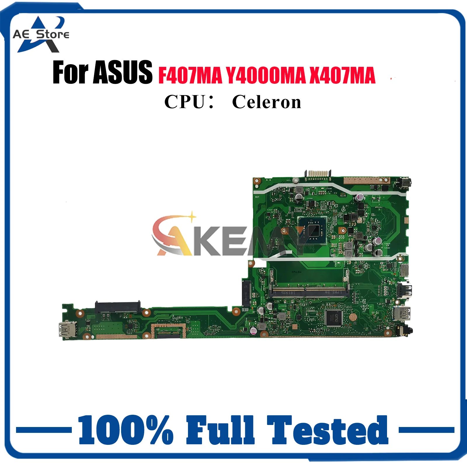 Placa base para ordenador portátil X407MA para ASUS VivoBook Y4000MA X407MA F407MA X407M placa base para portátil con CPU Celeron 100% pruebas OK stk