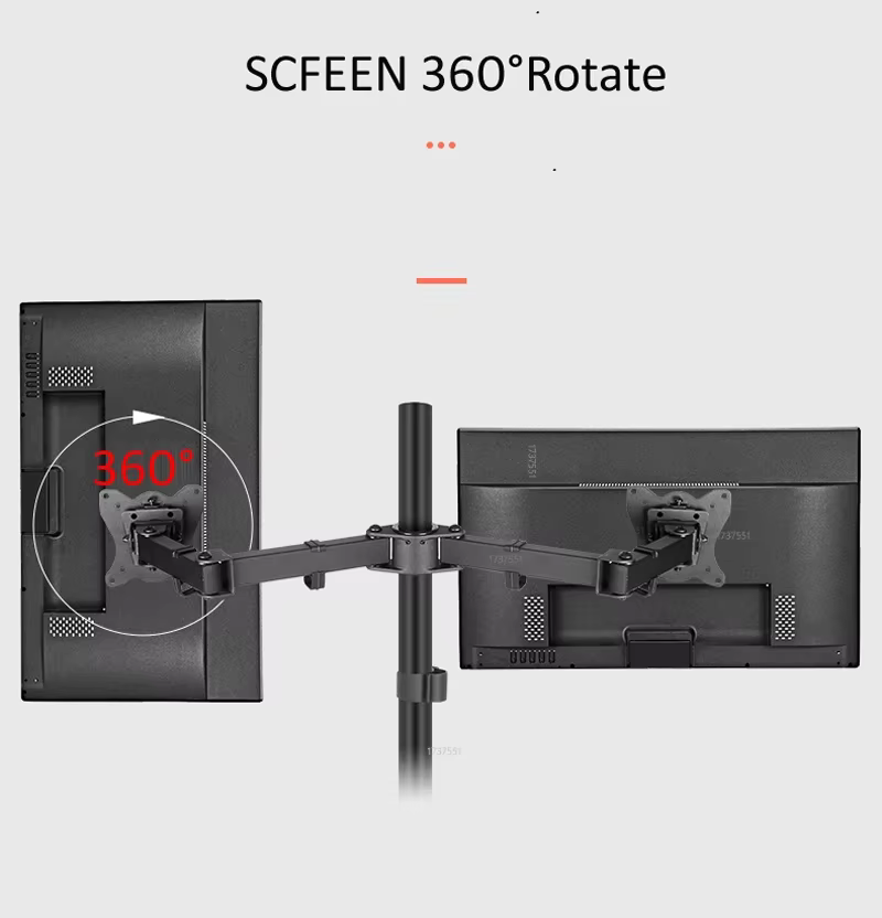 Brazo de Soporte Monitor 27 Pulgadas Acero Giratorio 360 Grados - imagen 5