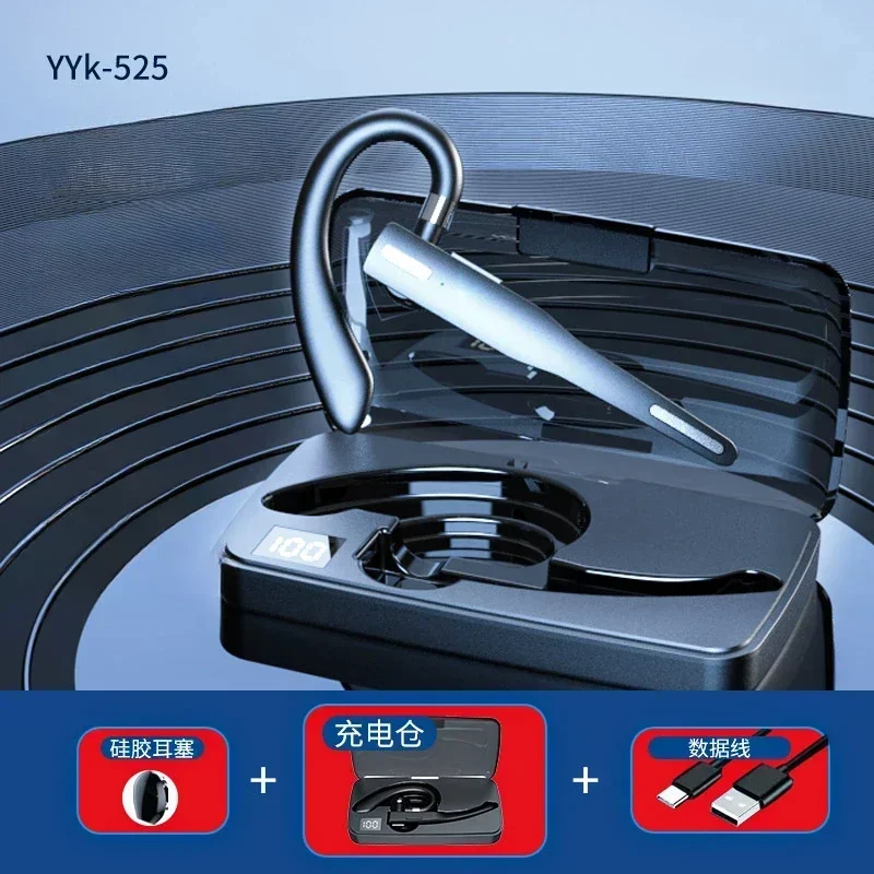 Oreja colgante inalámbrica Bluetooth 5,1 manos libres ENC llamada reducción de ruido conducción auriculares de negocios de un solo oído