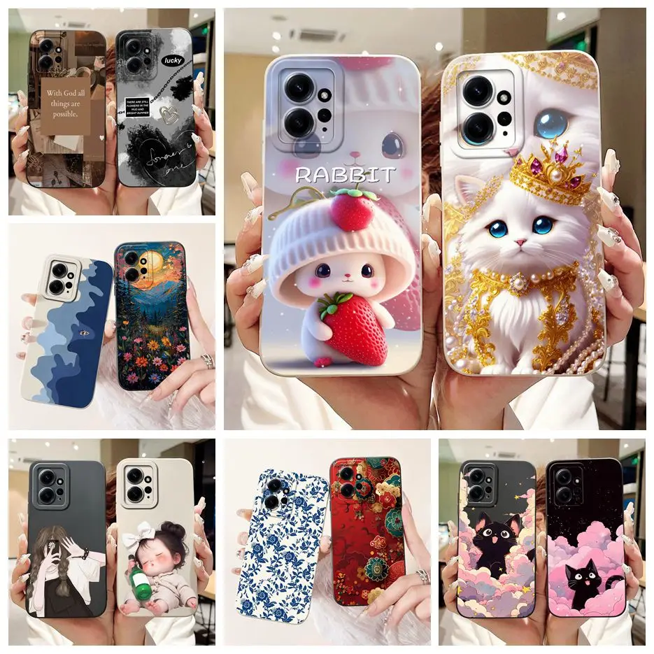 Para Xiaomi Redmi Note 12 4G funda bonita de dibujos animados suave TPU mate funda de teléfono para Xiaomi Redmi Note 12 Pro Plus Note12 5G Fundas