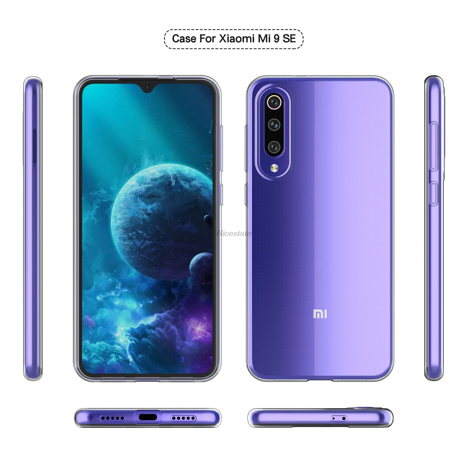 Funda transparente para Xiaomi Mi 9 SE, carcasa protectora de TPU a prueba de golpes - imagen 2