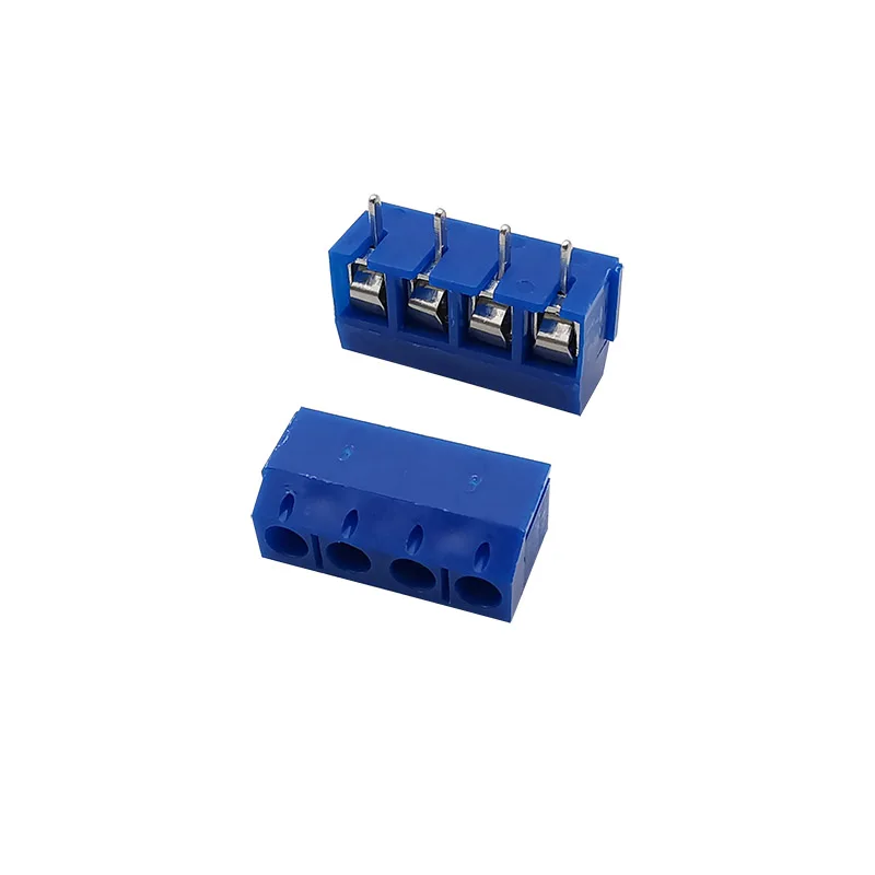 Conector de bloque de terminales de tornillo PCB, 10 piezas de paso, 5,0mm, 2/3/4 Pines, color azul, recto - imagen 5