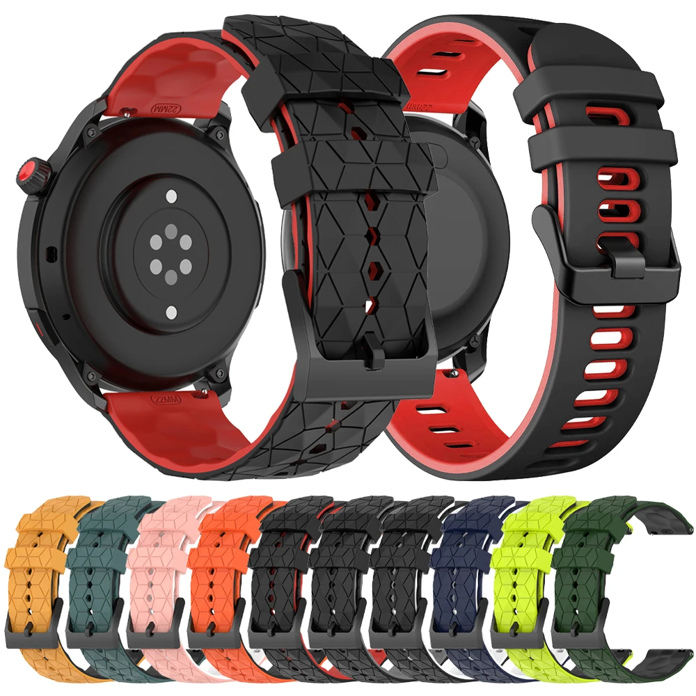 Correa deportiva de silicona de 20mm y 22mm para Huami AMAZFIT GTR 4 3 Pro 47mm, pulsera AMAZFIT GTS 4 3 2e BIP 5, pulseras con cinturón suave