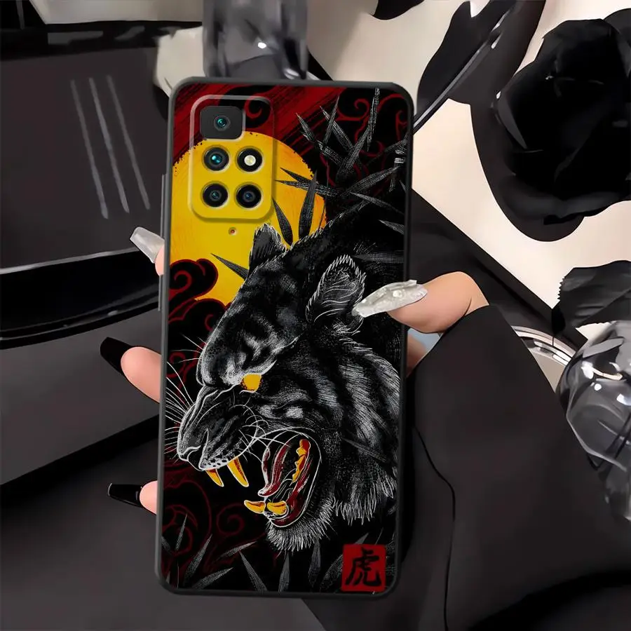 Funda con pintura de sol y León para Xiaomi Redmi 12C A1 A2 Plus A5 K40 K80 Pro 14C 13C A4 10 9 A3, funda negra suave para teléfono - imagen 3