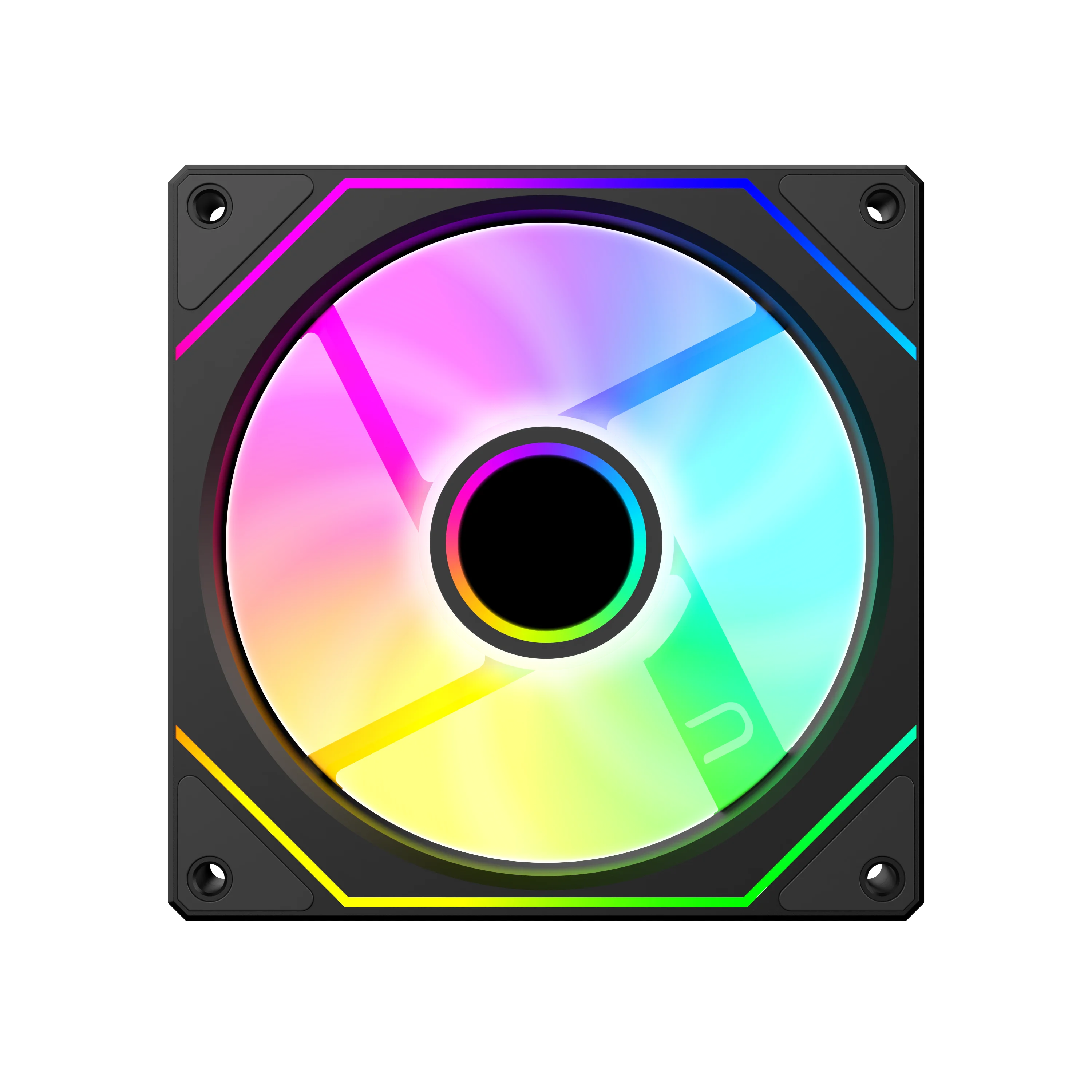 UPSIREN UF-4 Prism 6 PRO 120mm ventilador con cubierta 5V 3PIN sincronización de luz de la placa base 4PIN PWM espejo infinito de 3 lados 12CM - imagen 2