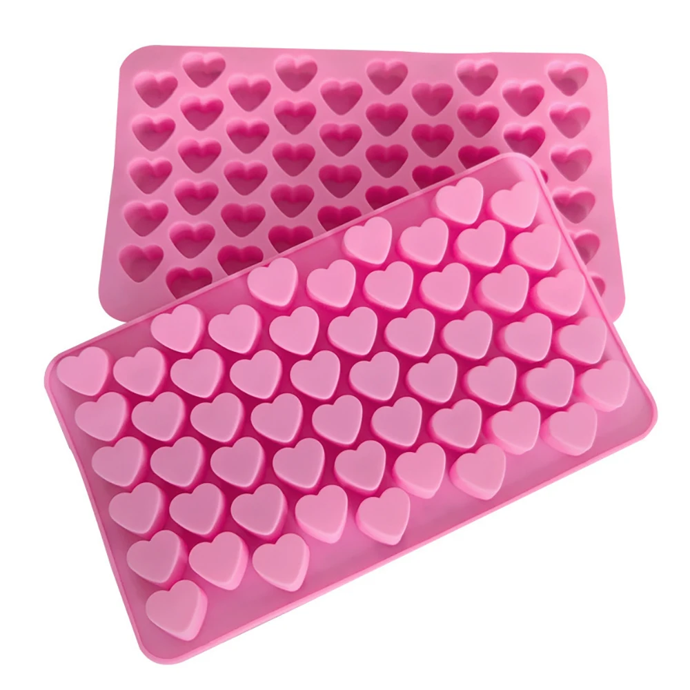 Molde de silicona suave para Chocolate con forma de corazón de amor, 55 agujeros, bandeja para cubitos de hielo, herramienta de cocina para hornear, fácil desmoldar, 1 ud. - imagen 4