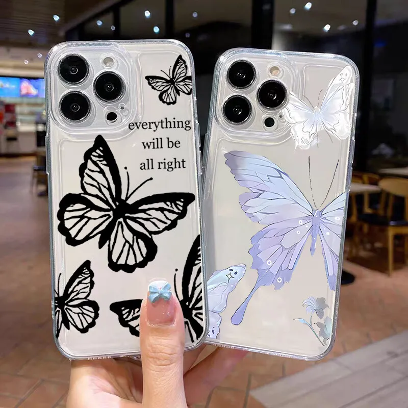 Funda de mariposa Retro transparente para Samsung Galaxy A56 A55 A54 A35 A36 A26 A16 A15 A14 A34 A53 S25 S24 S23 Ultra Plus S20 S21 S24 FE - imagen 4