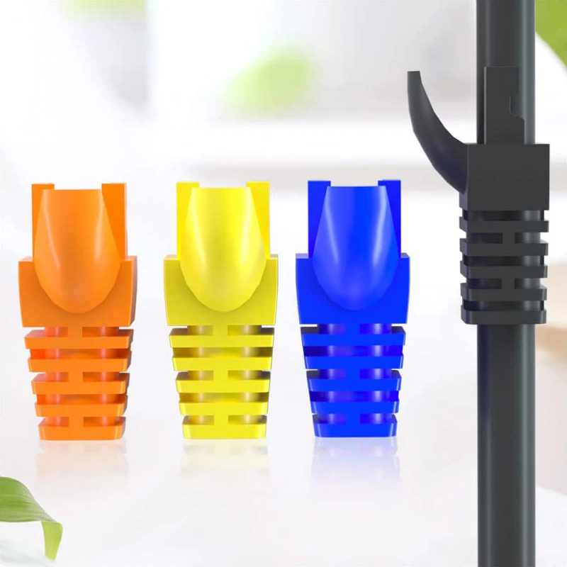 ZoeRax 50 Uds Cat5E CAT6 RJ45 Cable de red Ethernet botas de alivio de tensión cubierta de enchufe de conector de Cable - imagen 3