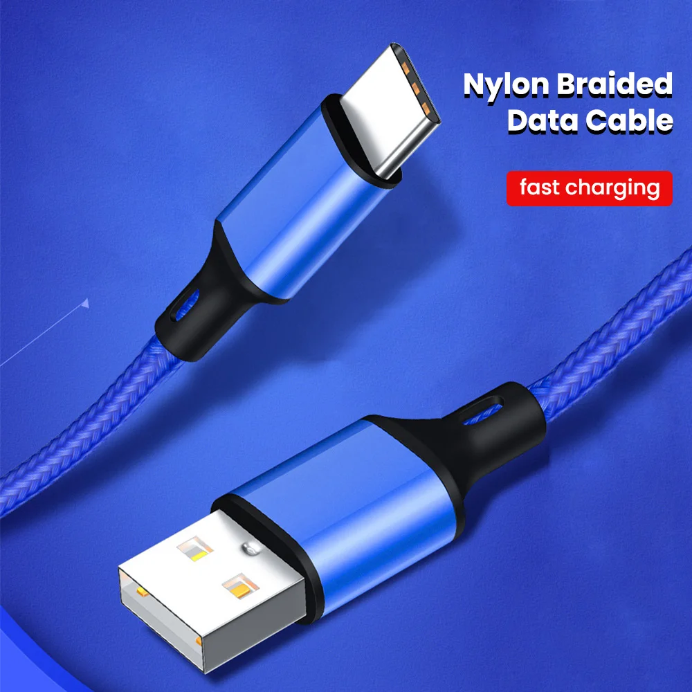 Cable de carga rápida portátil tipo C de 0,25 m 3A Cable de datos de alimentación móvil USB corto