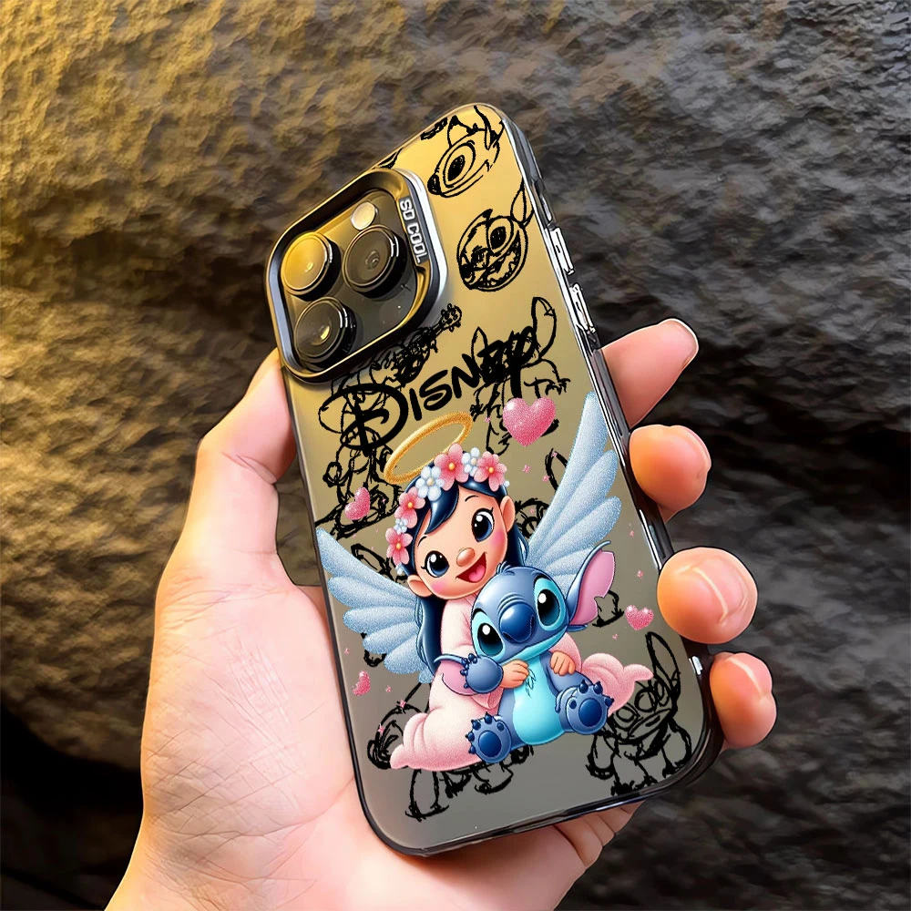 사랑스러운 스티치 릴로 만화 전화 케이스 삼성 갤럭시 S25 S24 S23 S22 S21 Note20 FE 울트라 플러스 4G 5G 안티 가을 매트 커버 - imagen 3