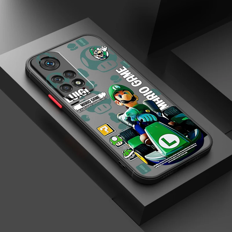 Funda trasera para teléfono móvil, carcasa translúcida esmerilada para Redmi Note 13R, 13, 12, 12S, 12T, 11, 11T, 11E, 10 Pro Plus, 5G, m-mario Brave Game - imagen 4