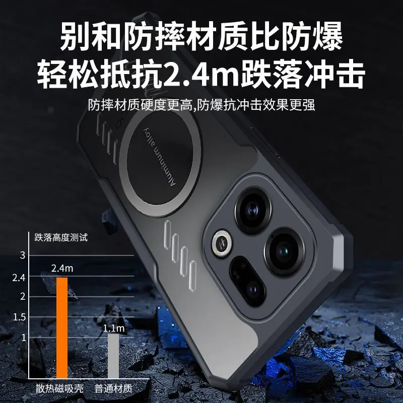 Funda magnética para OPPO Find X9 Pro X8, bolsa de aire de refrigeración de grafeno, cubierta anticaída para OPPO Find X8 Ultra X8S + Capa - imagen 5