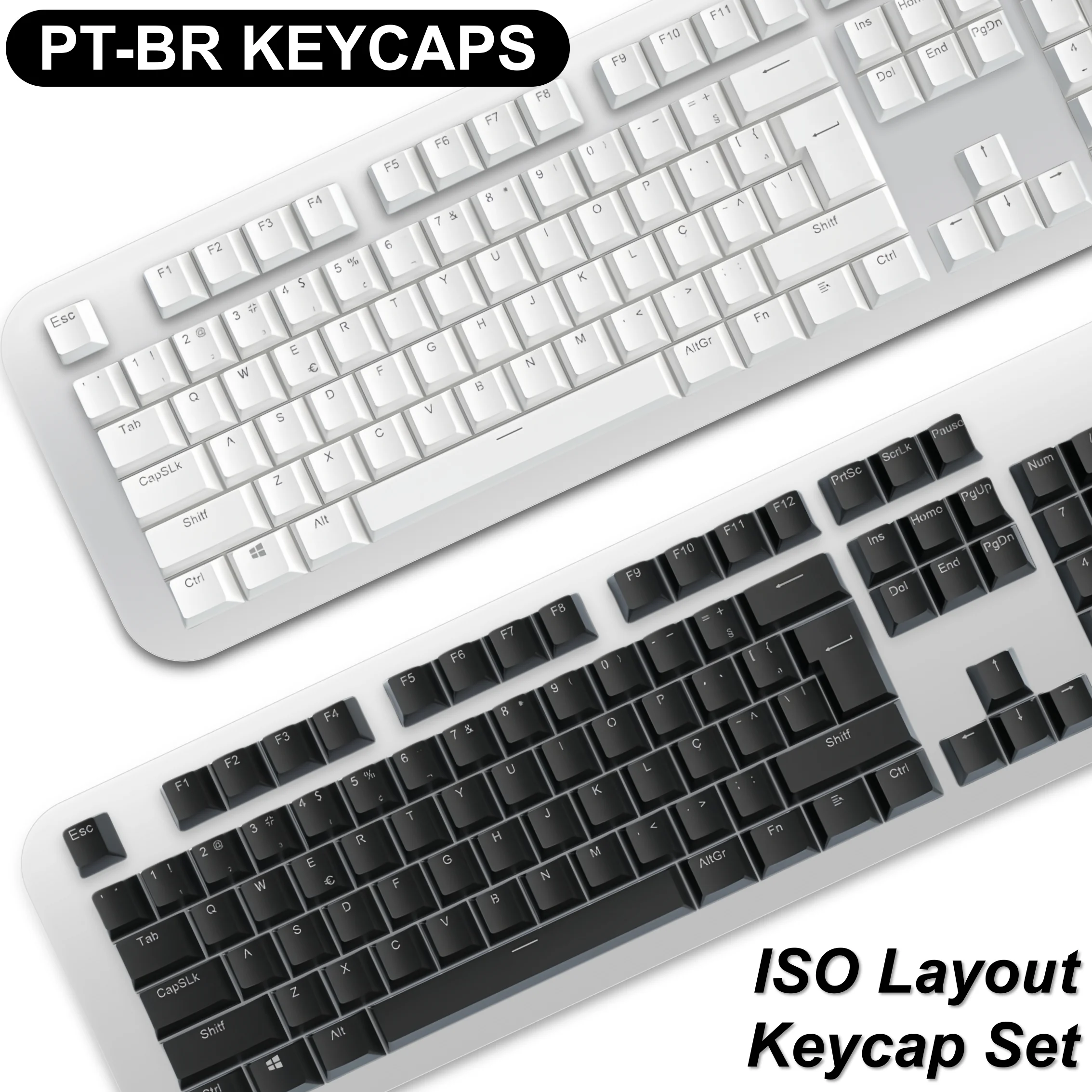Teclas retroiluminadas de doble disparo portugués brasileñas PT-BR, perfil ABS OEM para teclados mecánicos de 61/87/104, regalo para jugadores