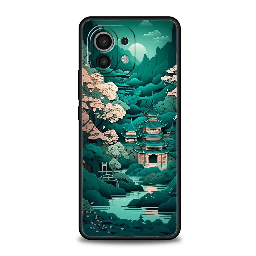 Funda de teléfono con paisaje japonés para Xiaomi 14 13T 12T Pro 12 13 11 Ultra Mi Note 10 Lite 10T 5G 11X Pro 11T 11i 9T, funda de silicona - imagen 2