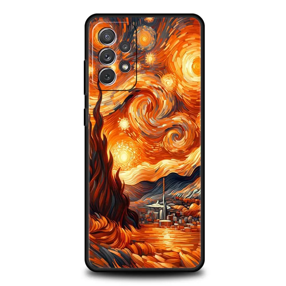 Funda de teléfono con patrón de llama para Samsung A51 A71 A21S A17 A11 A15 A25 A31 A41 A23 A33 A53 A73 A07 A03S A05S A13 A35 A55 5G - imagen 4