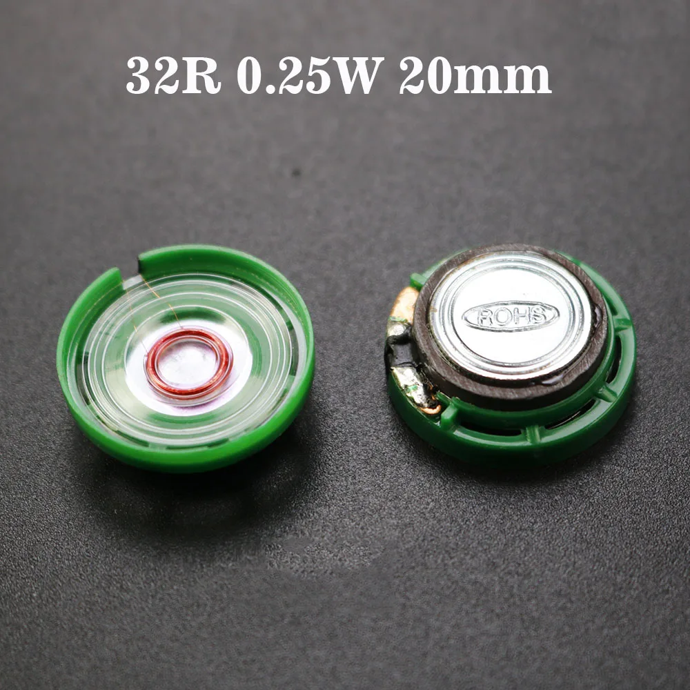 YUXI-altavoz ultradelgado para coche, bocina de juguete de 32 ohmios, 0,5 W, 0,25 W, altavoz 32R de 20, 27 y 29mm de diámetro, 1 piezas - imagen 2