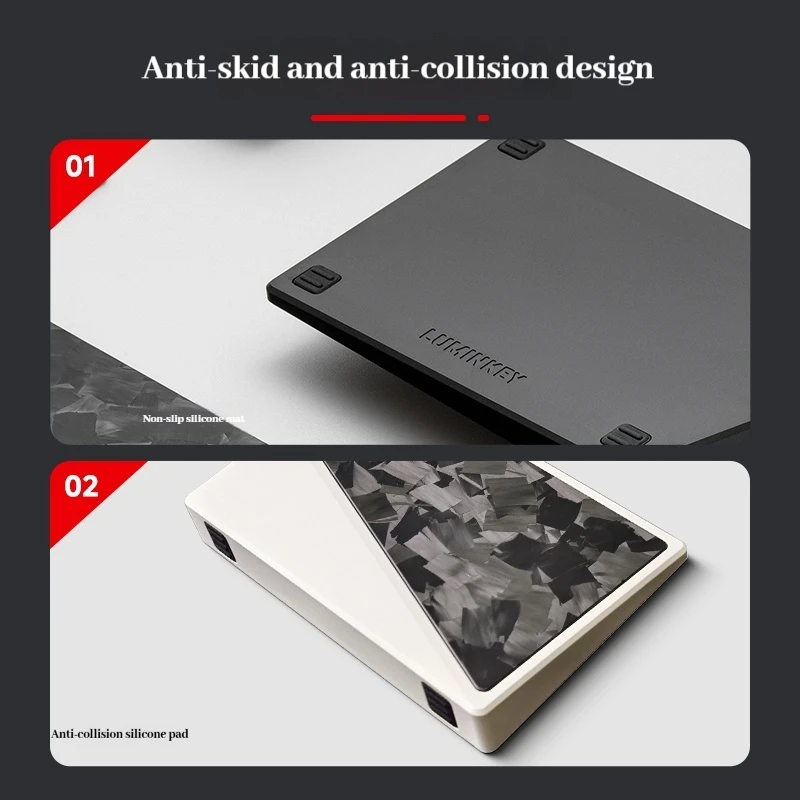 Mango de teclado LUMINKEY, soporte de palma de fibra de carbono forjado de metal, bloque de aluminio dividido, soporte de muñeca de aleación, diseño ergonómico - imagen 4