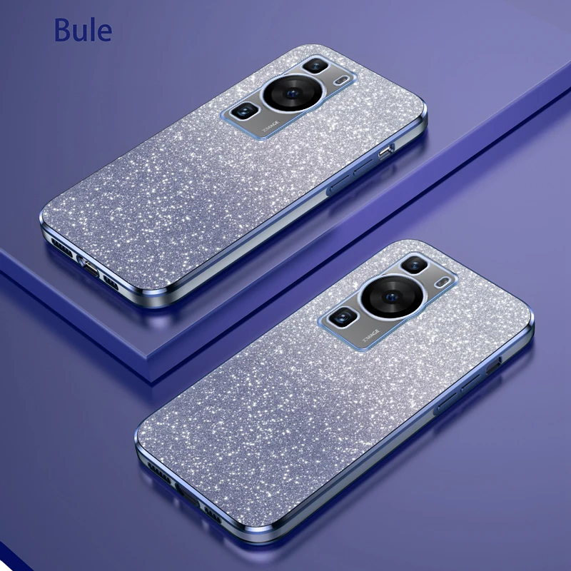 Para Huawei P60 Pro Funda Huawei P60 Funda de teléfono LNA-LX9 MNA-LX9 LNA-AL00 Funda trasera de silicona con brillo degradado de lujo - imagen 4