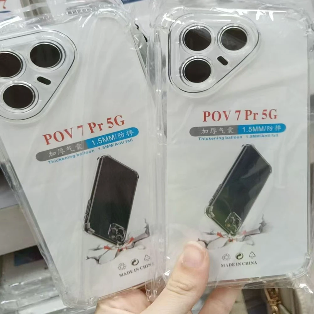 Coque transparente en TPU pour Tecno Pova 7 Pro 5G Pova 7 Ultra, housse de protection aux quatre coins, antichoc